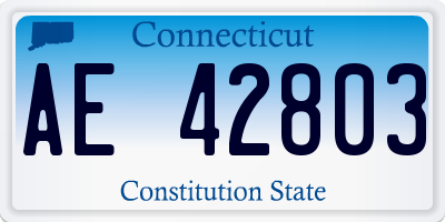 CT license plate AE42803