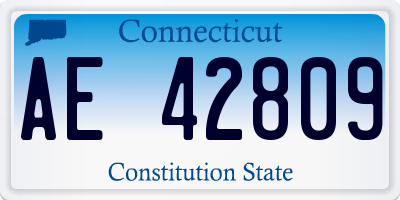CT license plate AE42809