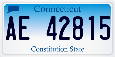 CT license plate AE42815