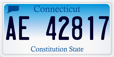 CT license plate AE42817
