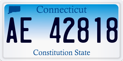 CT license plate AE42818