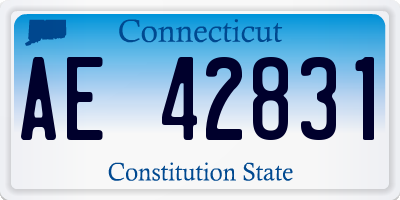 CT license plate AE42831