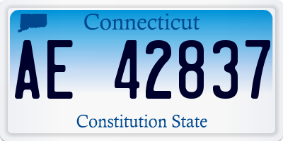 CT license plate AE42837