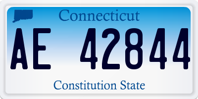 CT license plate AE42844