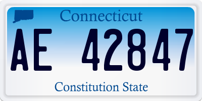 CT license plate AE42847