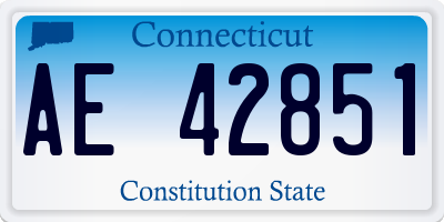 CT license plate AE42851