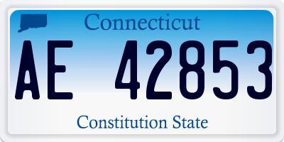 CT license plate AE42853