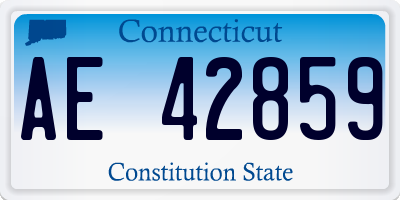 CT license plate AE42859