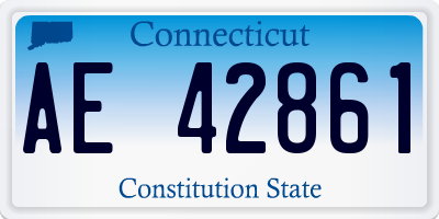 CT license plate AE42861