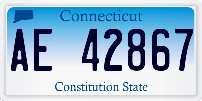 CT license plate AE42867