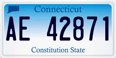 CT license plate AE42871
