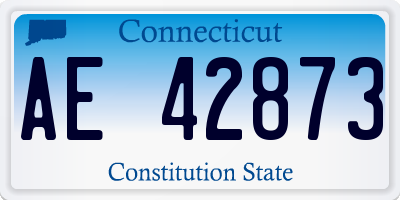 CT license plate AE42873