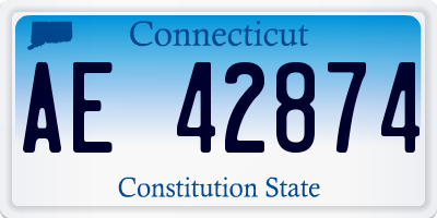 CT license plate AE42874