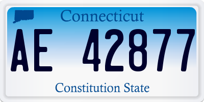 CT license plate AE42877