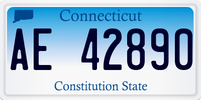 CT license plate AE42890