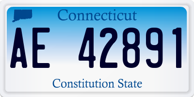 CT license plate AE42891