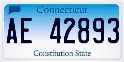 CT license plate AE42893