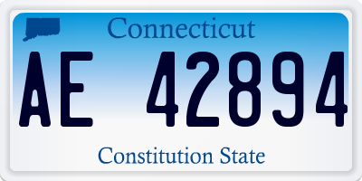 CT license plate AE42894