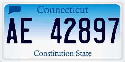 CT license plate AE42897