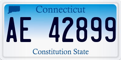 CT license plate AE42899