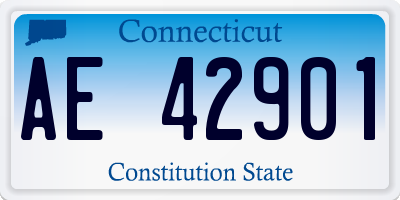 CT license plate AE42901
