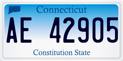 CT license plate AE42905