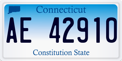 CT license plate AE42910