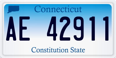 CT license plate AE42911