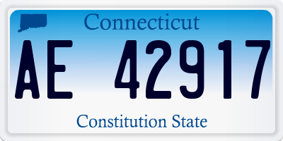 CT license plate AE42917