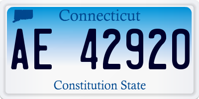 CT license plate AE42920