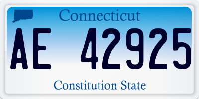 CT license plate AE42925