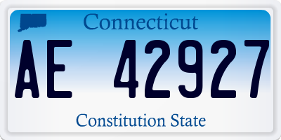 CT license plate AE42927