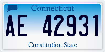 CT license plate AE42931