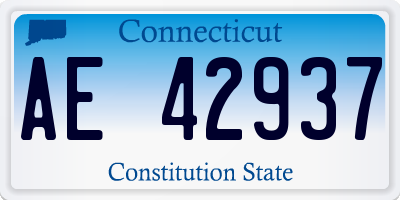 CT license plate AE42937