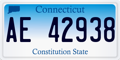 CT license plate AE42938