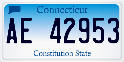 CT license plate AE42953