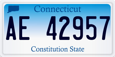 CT license plate AE42957