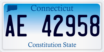 CT license plate AE42958