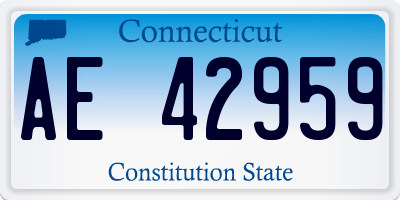 CT license plate AE42959