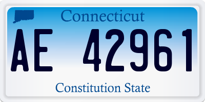 CT license plate AE42961
