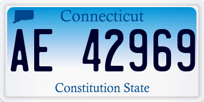 CT license plate AE42969