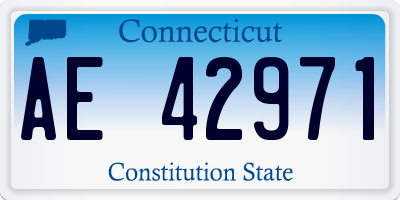 CT license plate AE42971