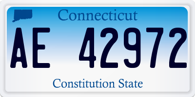 CT license plate AE42972