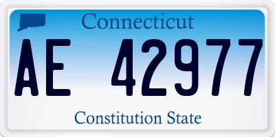 CT license plate AE42977