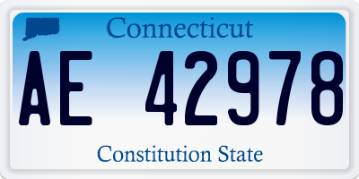 CT license plate AE42978