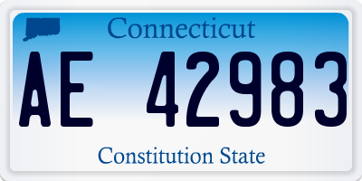 CT license plate AE42983
