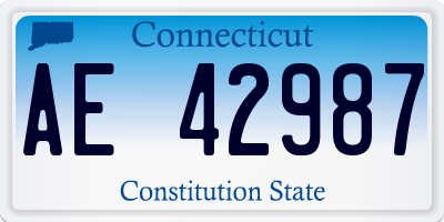 CT license plate AE42987
