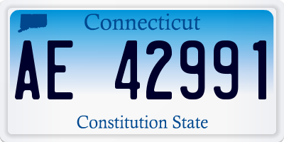 CT license plate AE42991