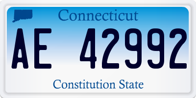 CT license plate AE42992