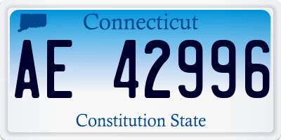 CT license plate AE42996